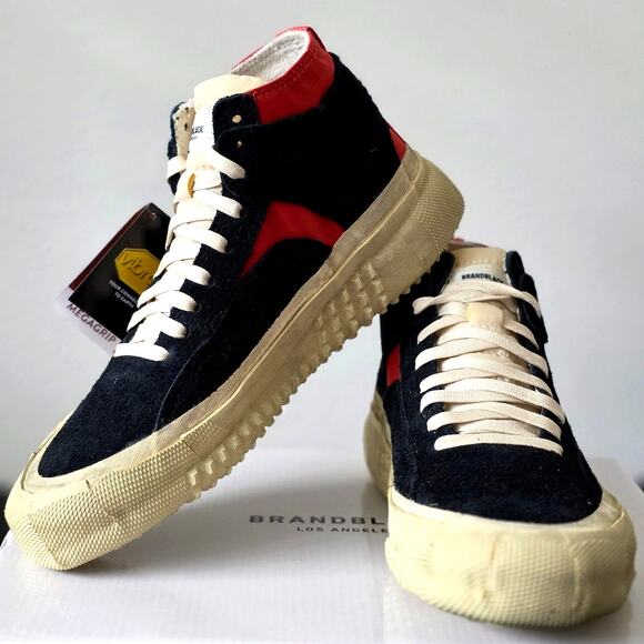 Brandblack Capo Dirty High Top Sneaker Vibram Platform Distressed Black Red Shoe - Picture 1 of 10